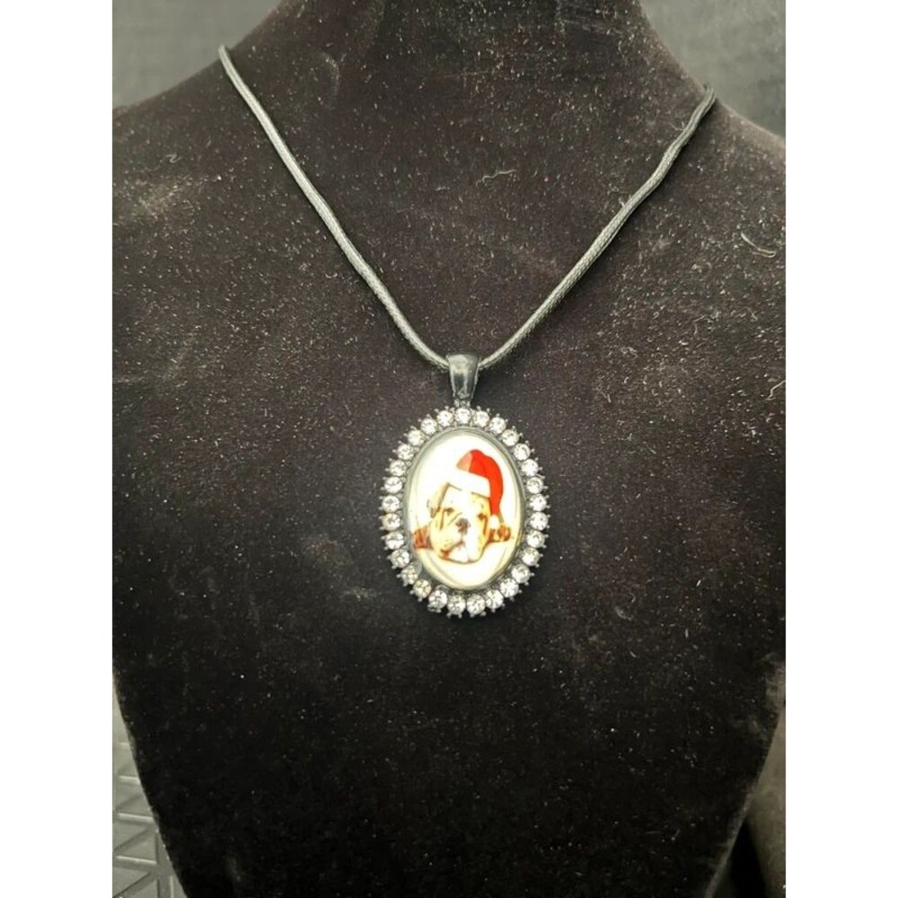 Bulldog Christmas Necklace